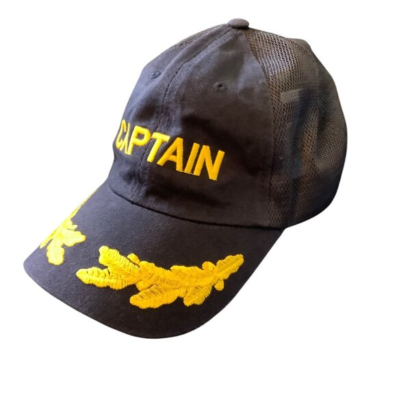 Dorfman Pacific "Captain" Leaf Embroidered Mesh Trucker Hat Cotton Blend OS - Picture 2 of 4